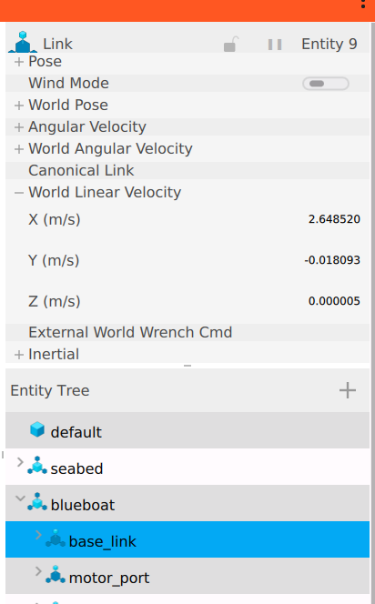 World linear velocity of base_link in Gazebo